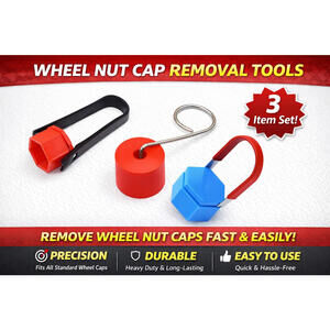 3pc Lug Nut Cap Removal Tool Set – Wheel Bolt Cover Puller for Audi VW BMW